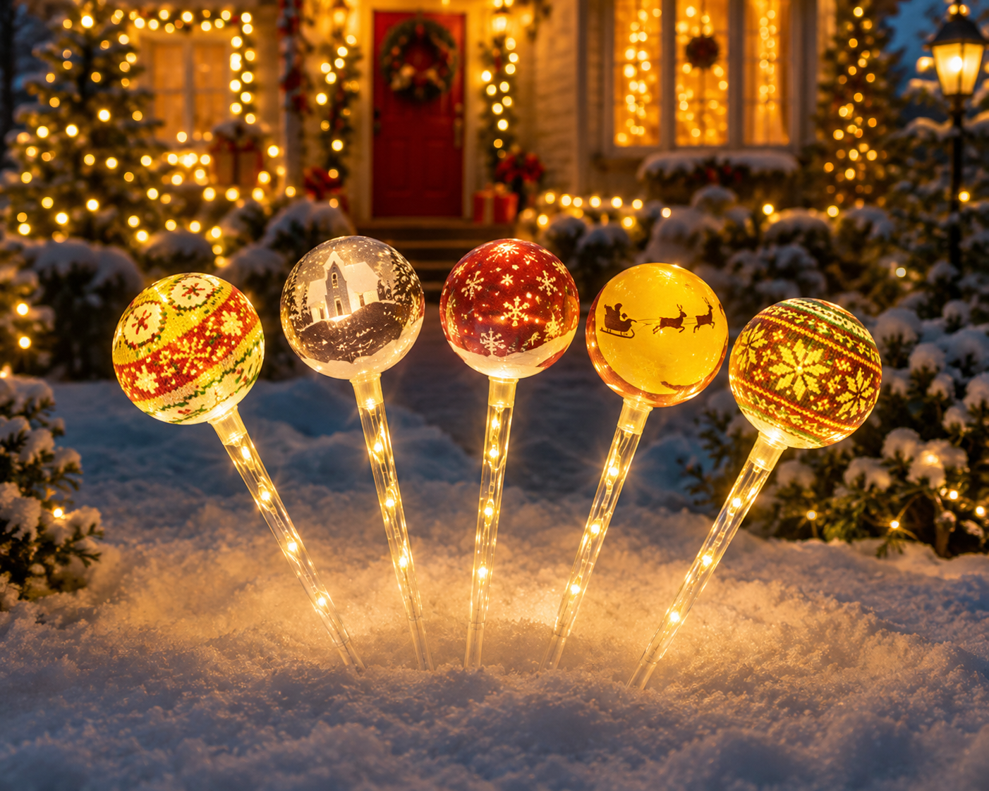 Decorative Solar Candy Cane Lights Set