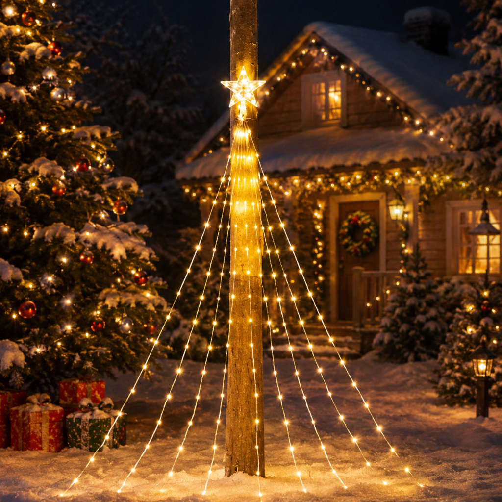 Solar Star Waterfall Light