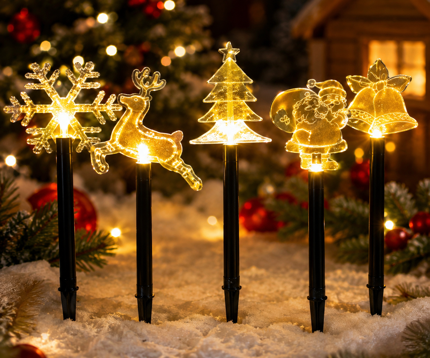 LED Solar Christmas Character Stake Lights