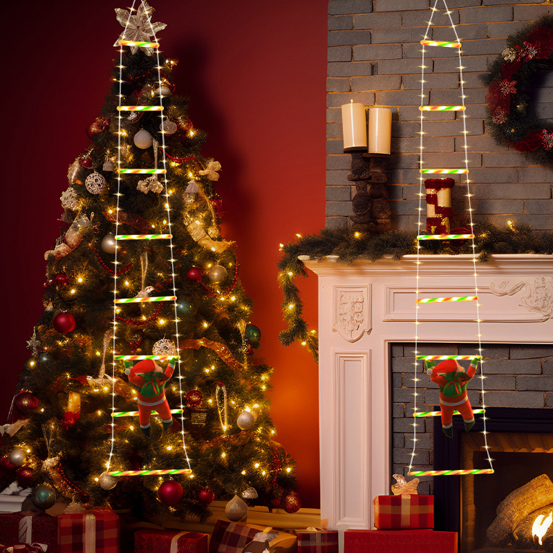 Solar Santa Climbing Ladder Light