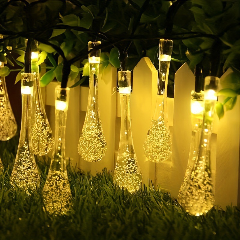 Outdoor Solar Christmas Raindrop String Lights