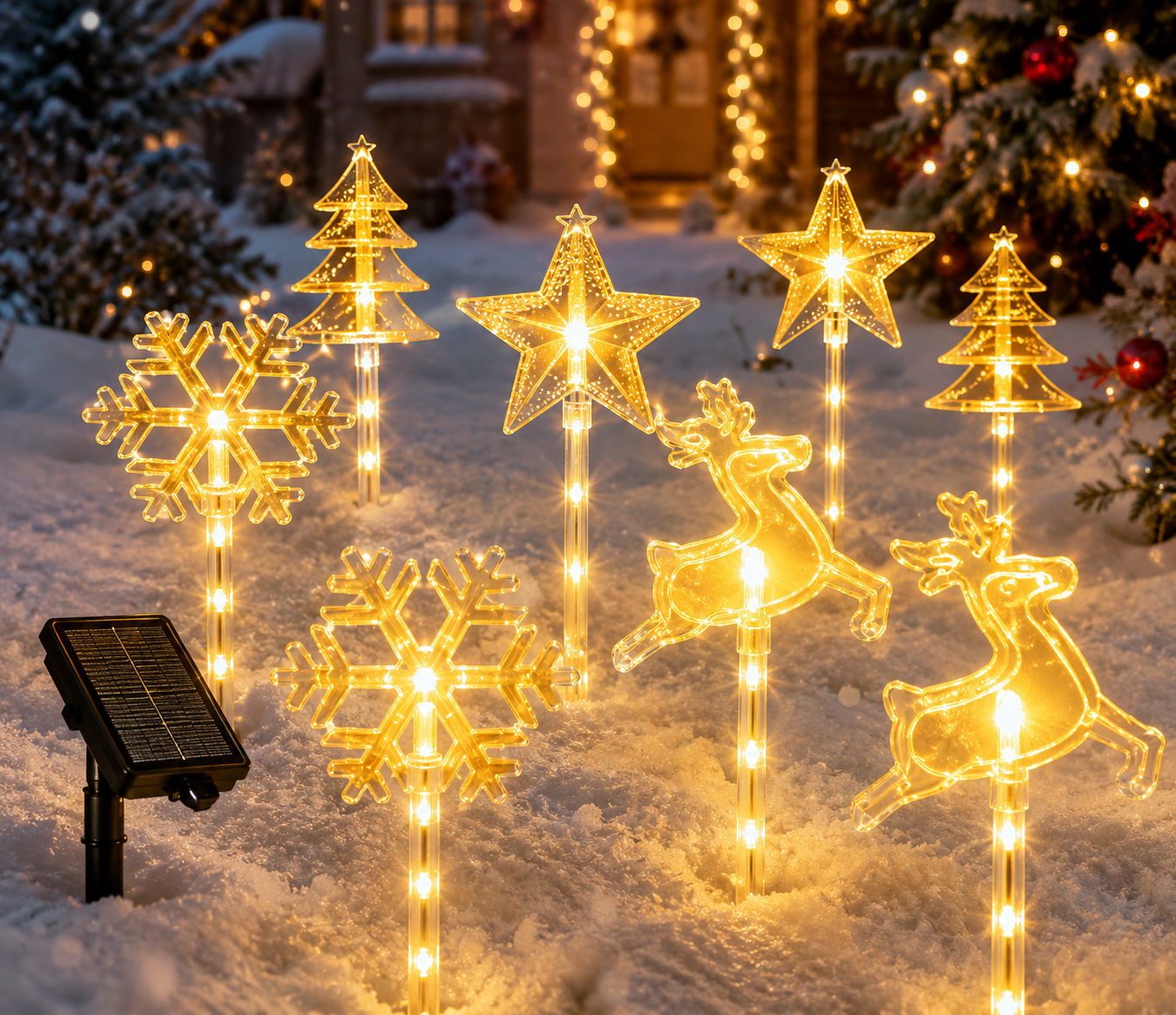 Decorative Solar Christmas Character Stake Lights