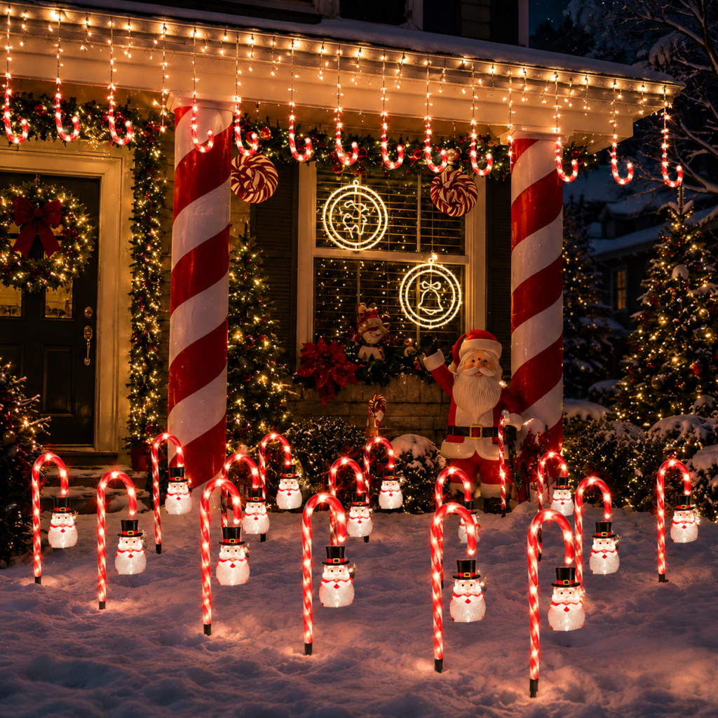 Solar Candy Cane Path Lights