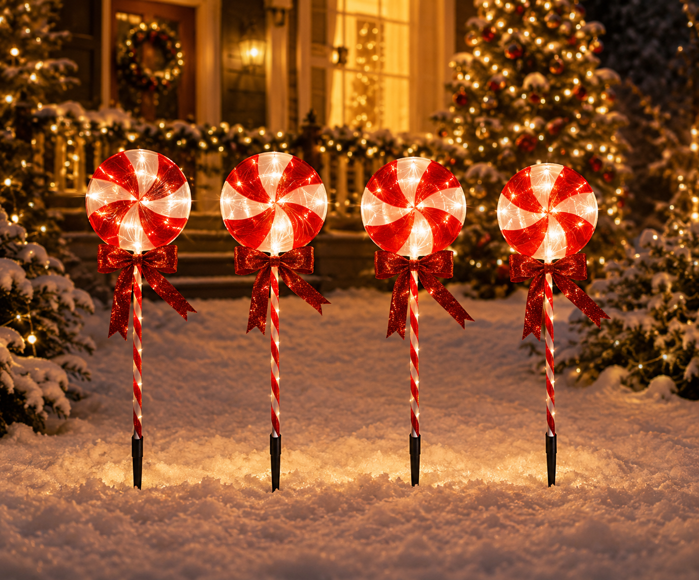 LED Solar Candy Cane Lights Set