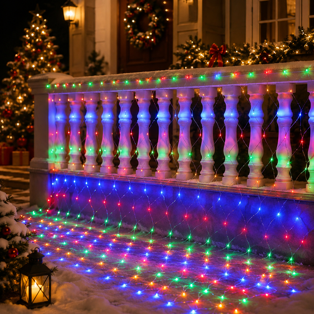 LED Solar Christmas Net Lights