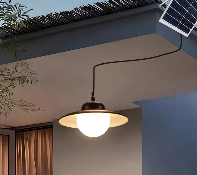 Solar Pendant Light in use