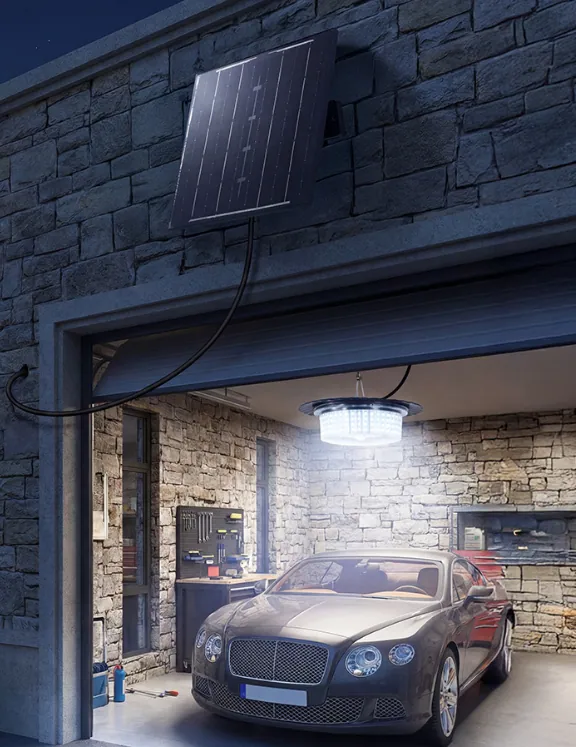 Solar Barn Lights in use