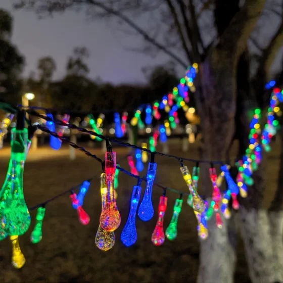 Solar Christmas Raindrop String Lights