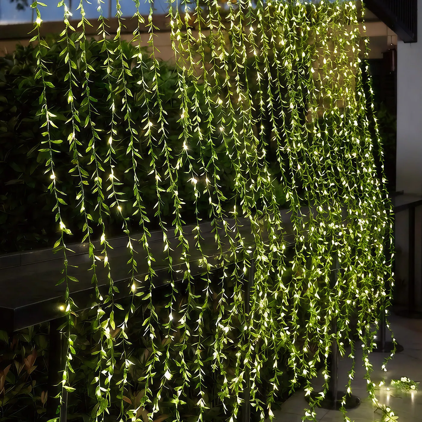 Solar Decorative Curtain Lights in use