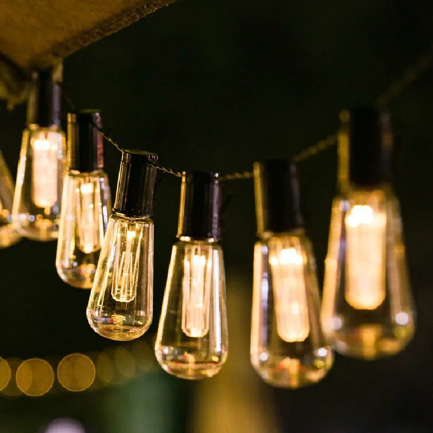 Solar Edison String Lights in use