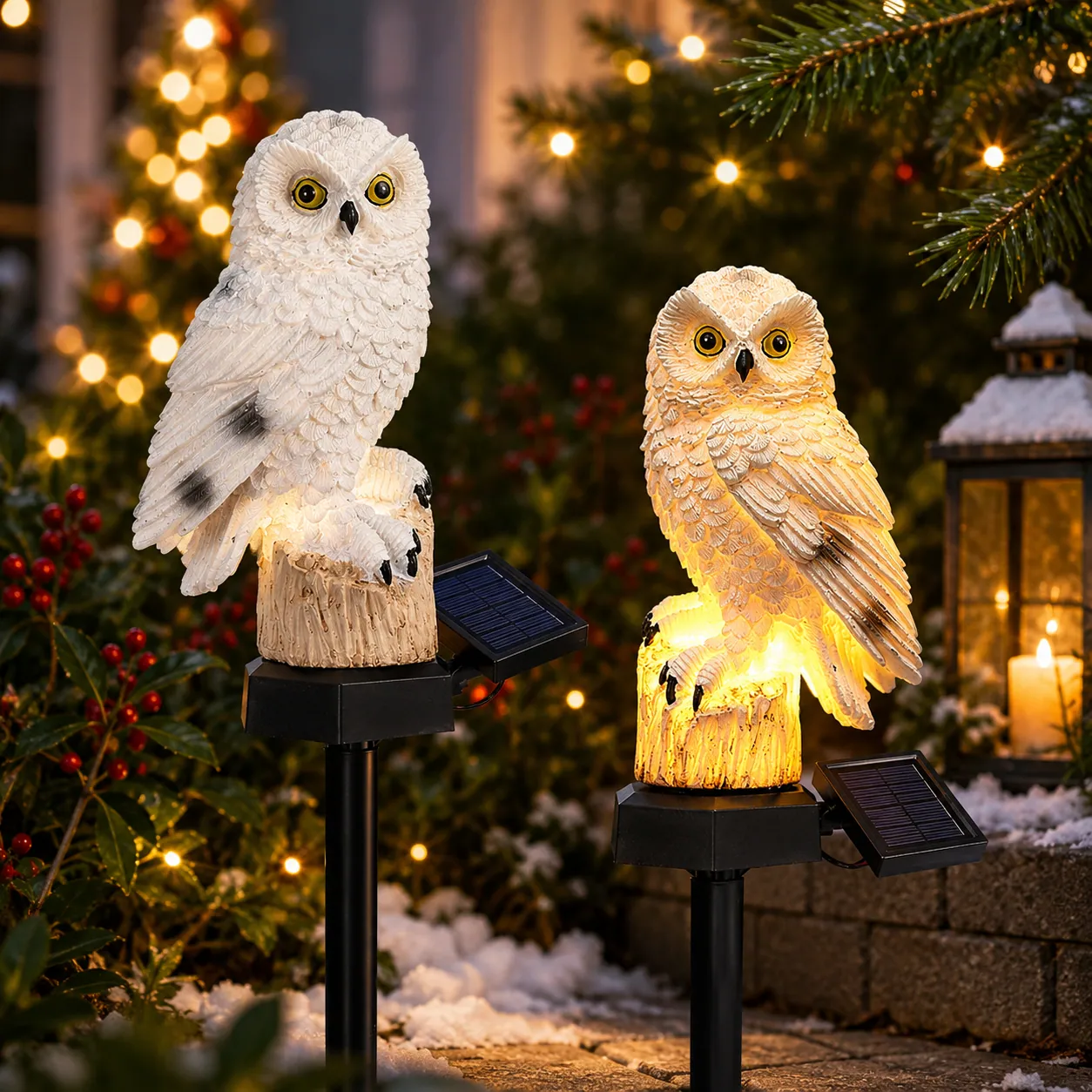 Solar Christmas Animal Lights in use