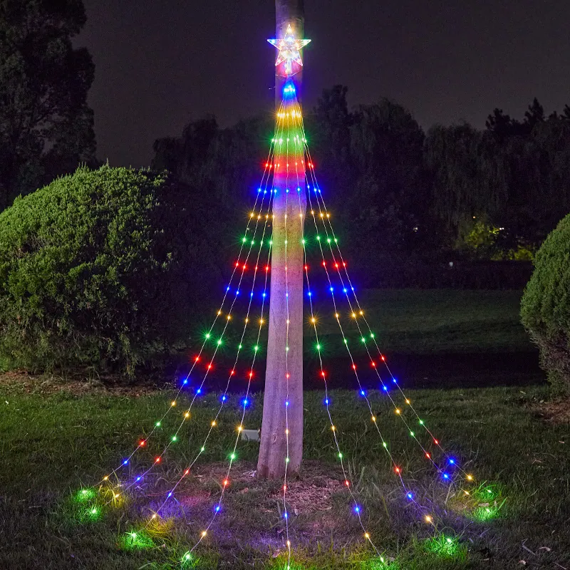 Solar Star Waterfall Light in use