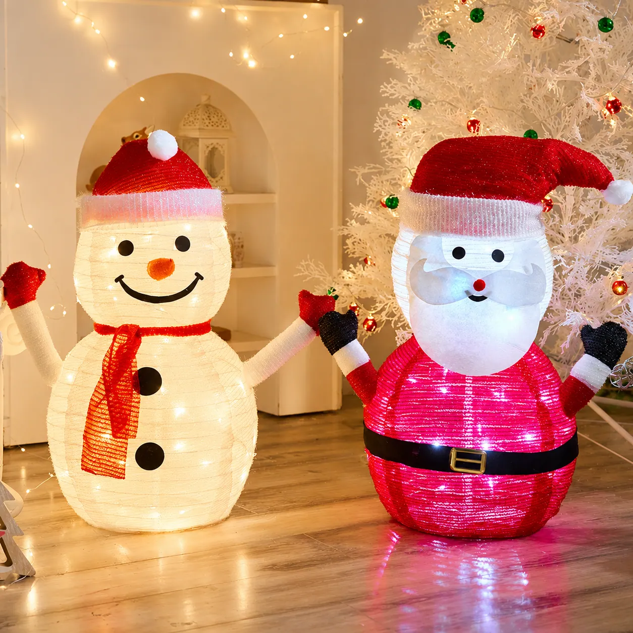 Solar Santa Snowman Gift Box Lights — BM-HP010