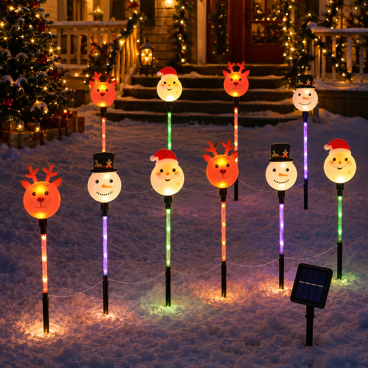 Solar Christmas Character Stake Lights — BM-HP011