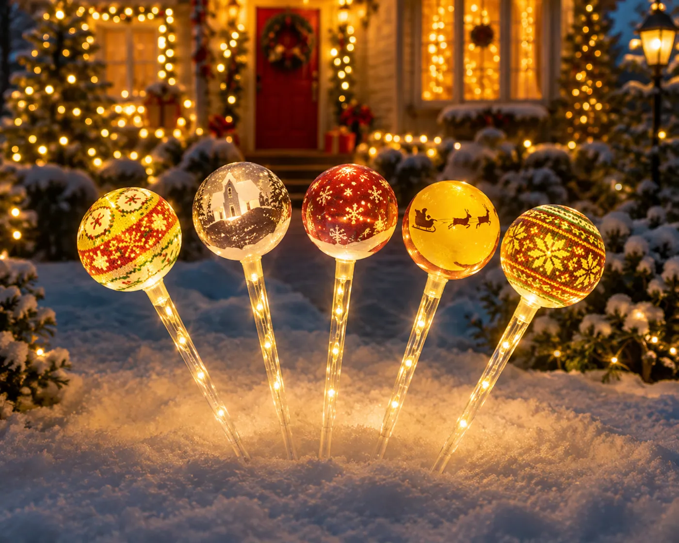 Solar Candy Cane Christmas Stake Lights — BM-HP012