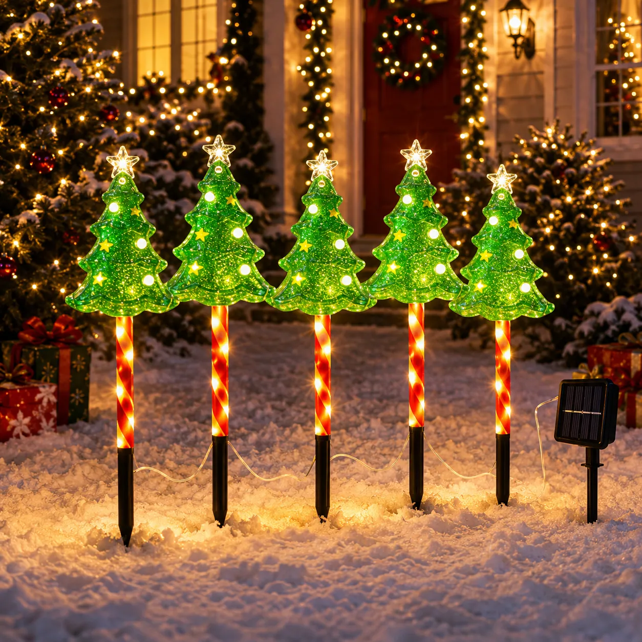 Solar Christmas Tree Yard Stake Lights — BM-HP013