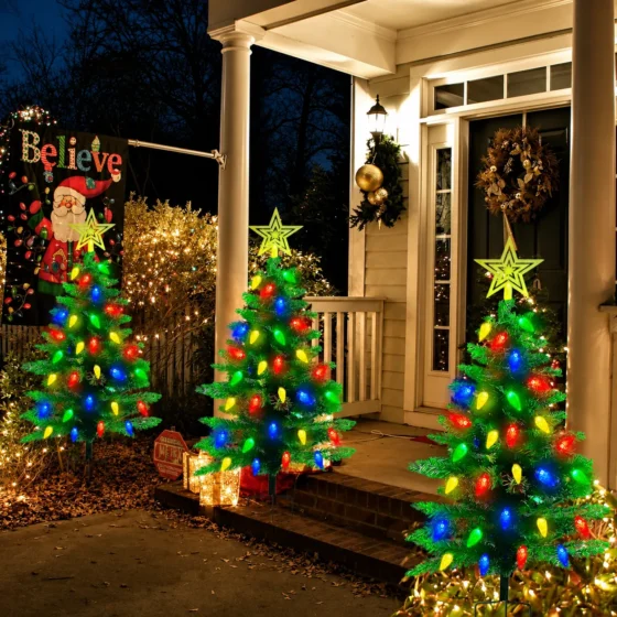 Solar Christmas Tree Stake Lights