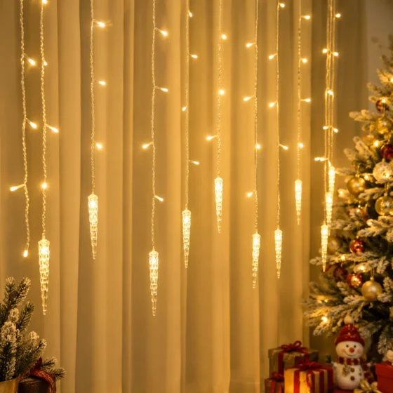Solar Christmas Icicle Lights