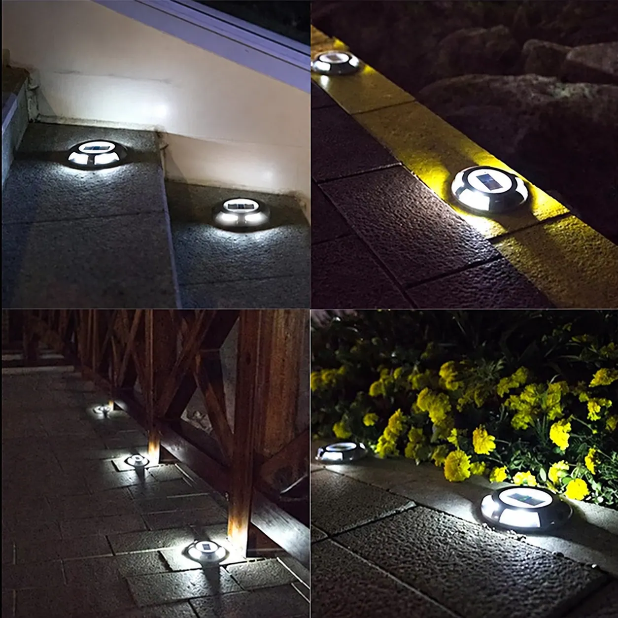 Outdoor Solar Deck Lights in use