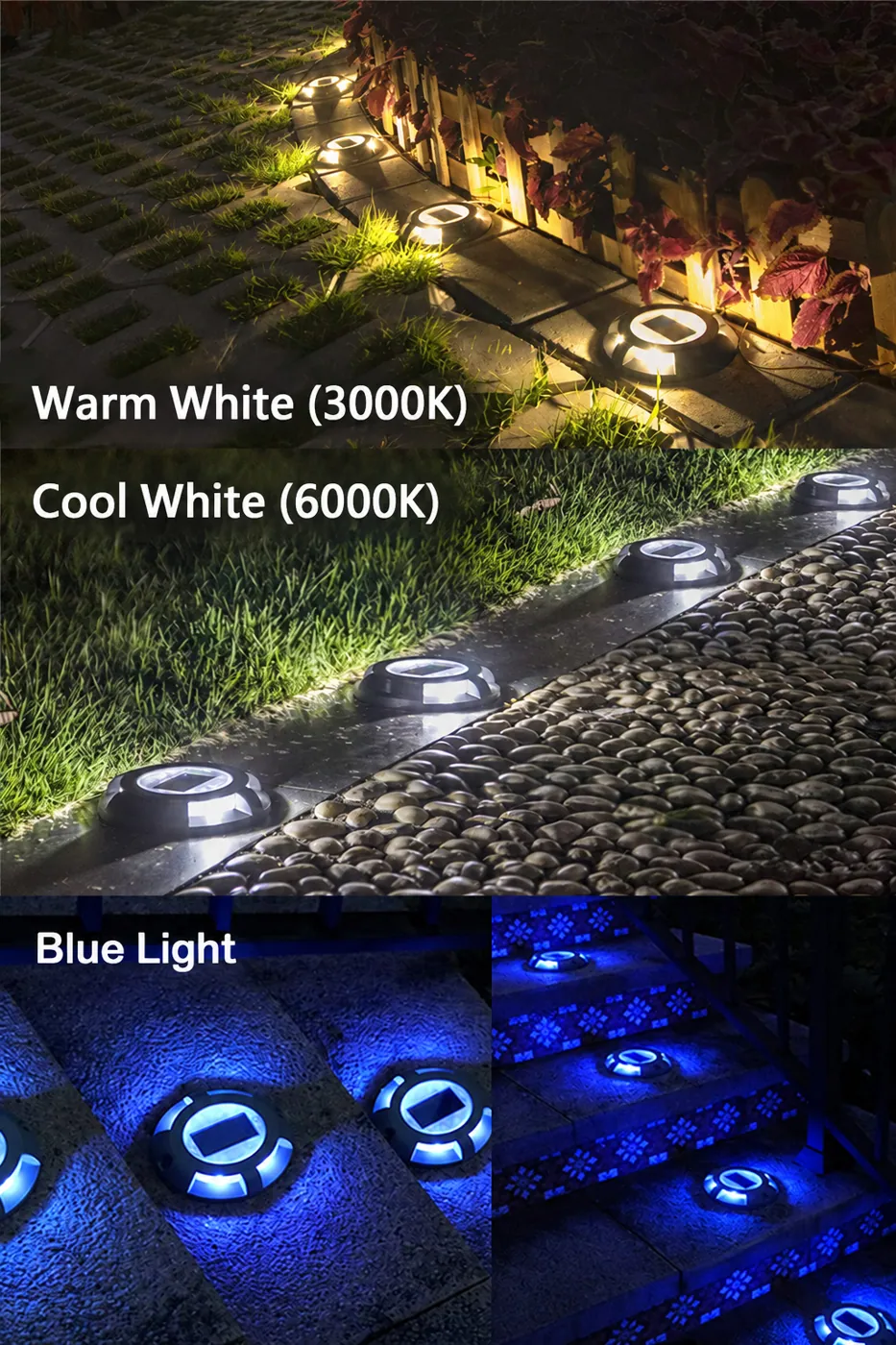 Outdoor Solar Deck Lights in use