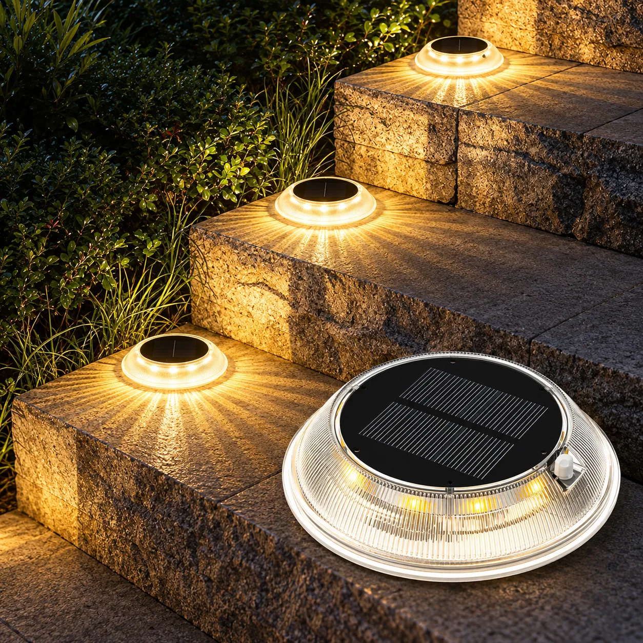 Solar Stair Lights in use