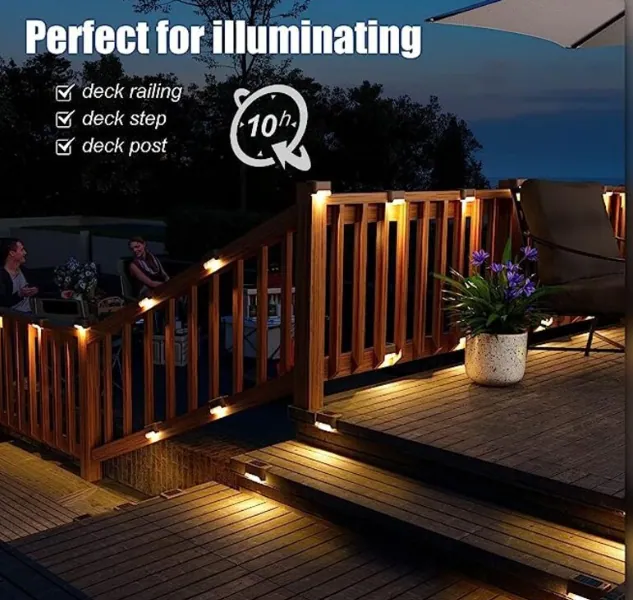 Solar Deck Post / Rail Lights in use