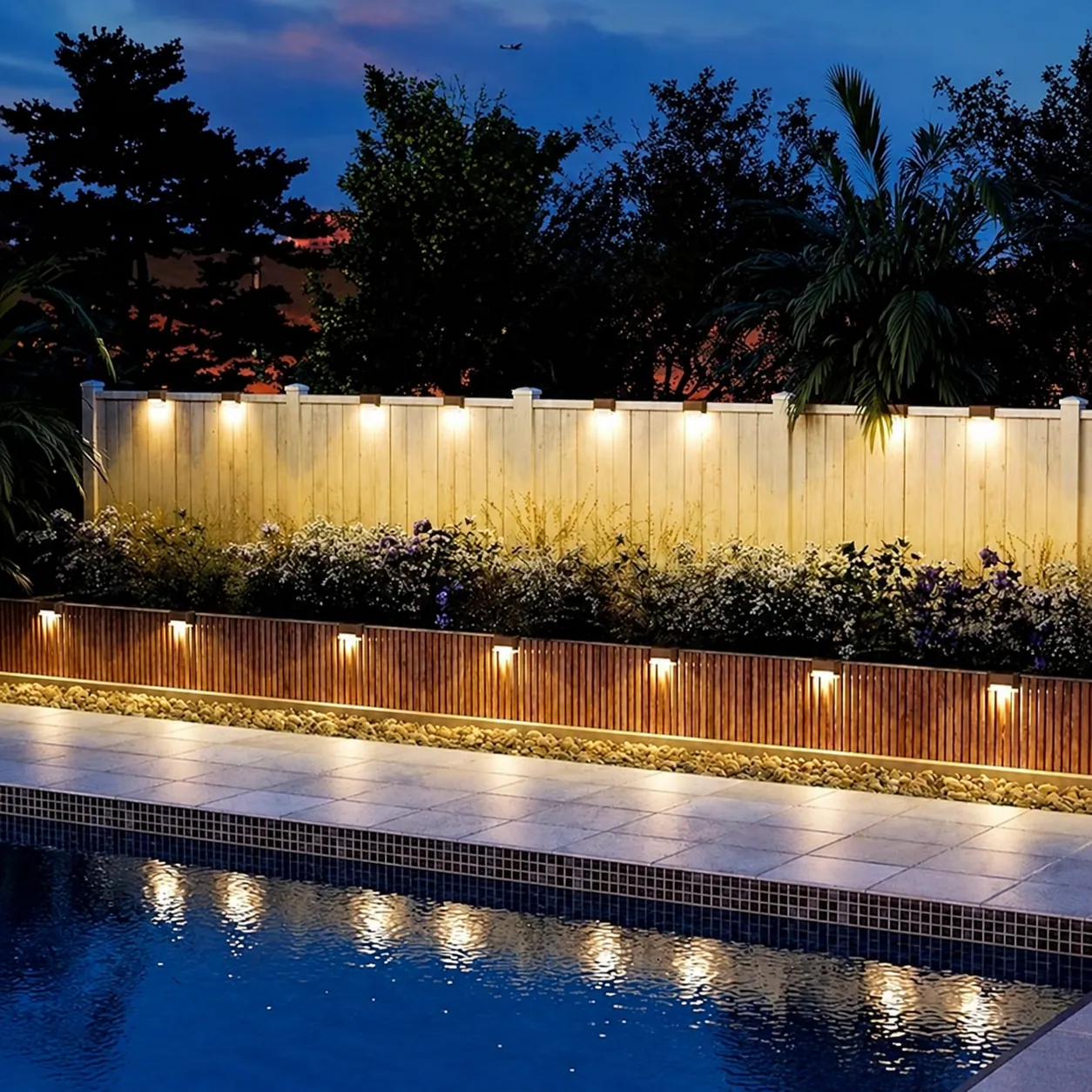Solar Deck Post / Rail Lights in use