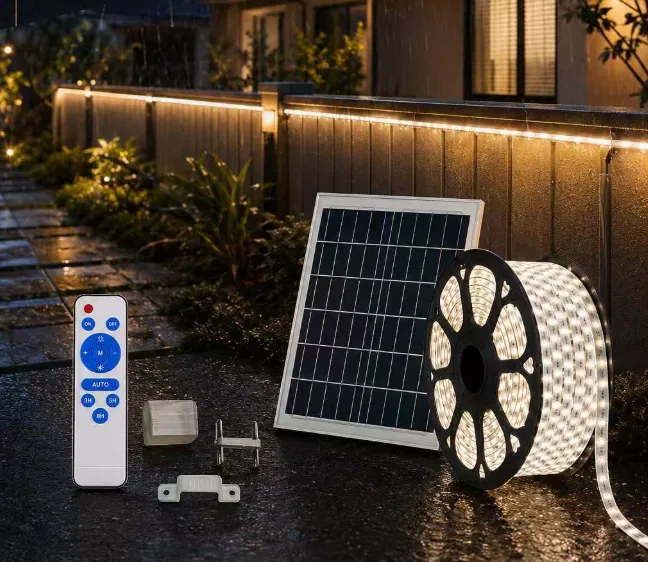 Solar Deck Strip / Rope Lights in use