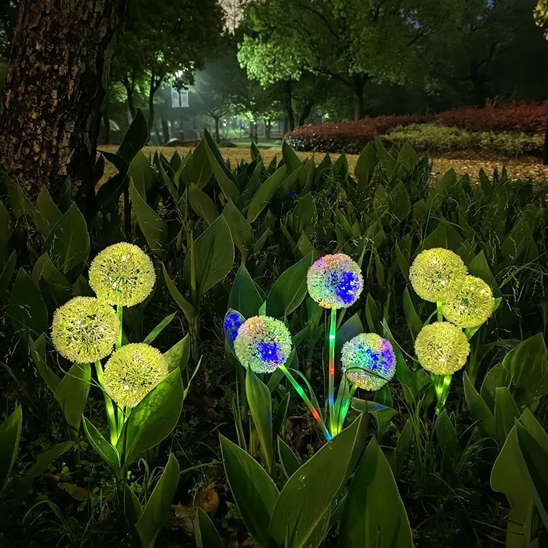 Solar Dandelion Lights in use