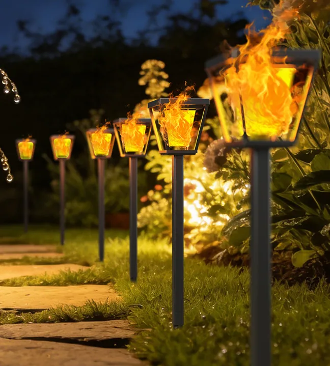 Solar Flame Lights in use