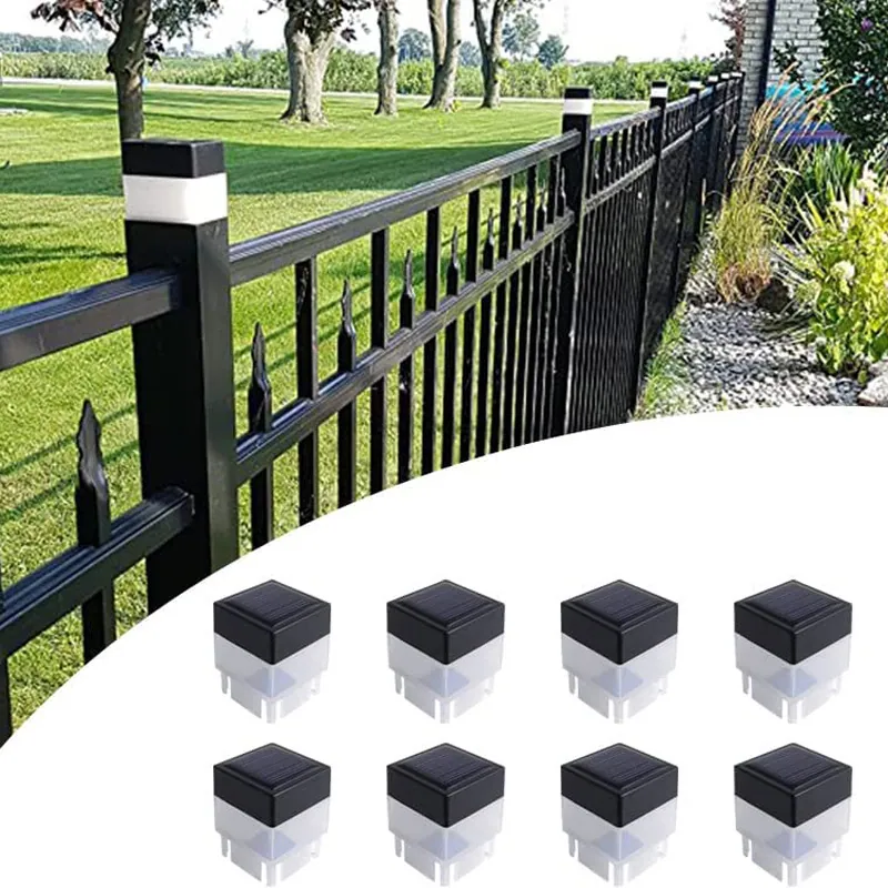 Solar Fence Post Cap Lights in use
