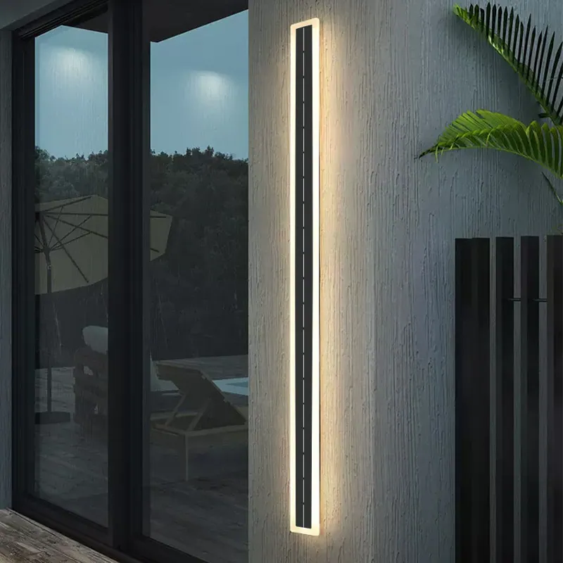 Solar Linear Fence Lights in use