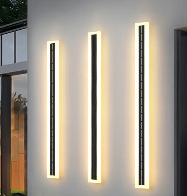Solar Linear Fence Lights in use