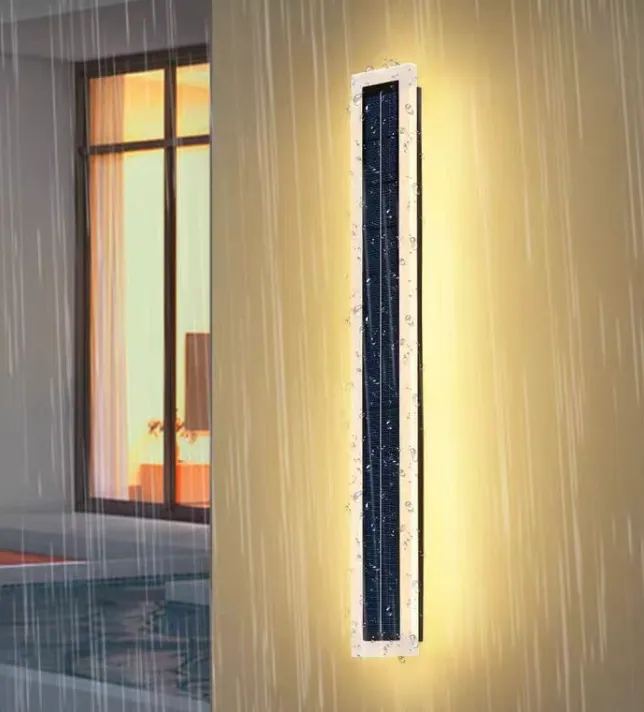 Solar Linear Fence Lights in use