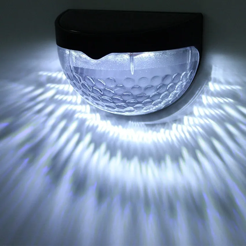 Solar Half Moon Fence Lights in use