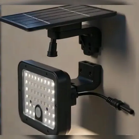 Solar Motion Sensor Flood Lights in use