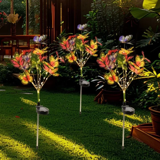 Solar Butterfly Flower Stake Lights