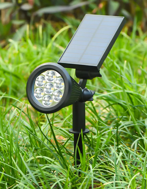 Adjustable Solar Spotlights in use