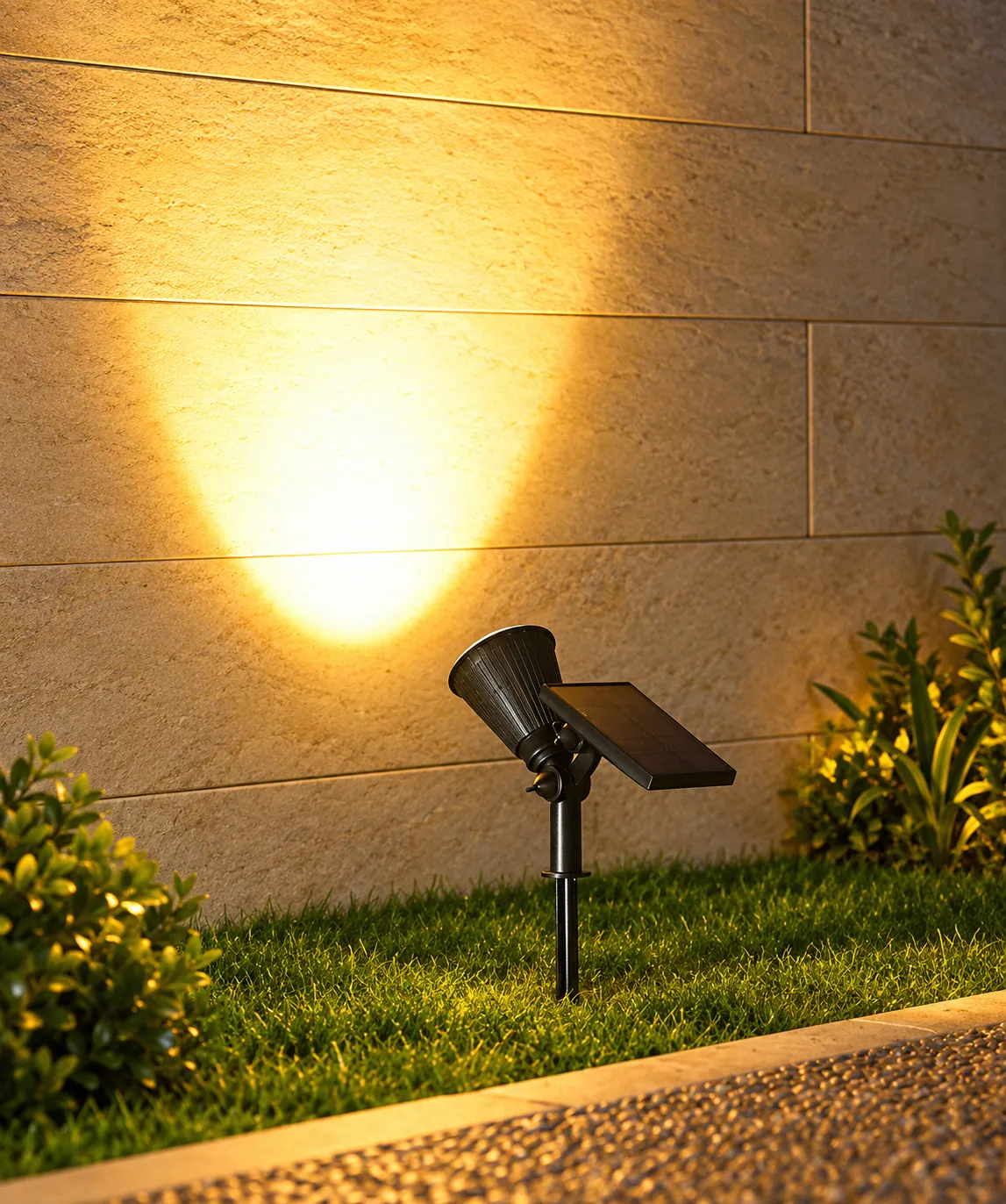 Adjustable Solar Spotlights in use