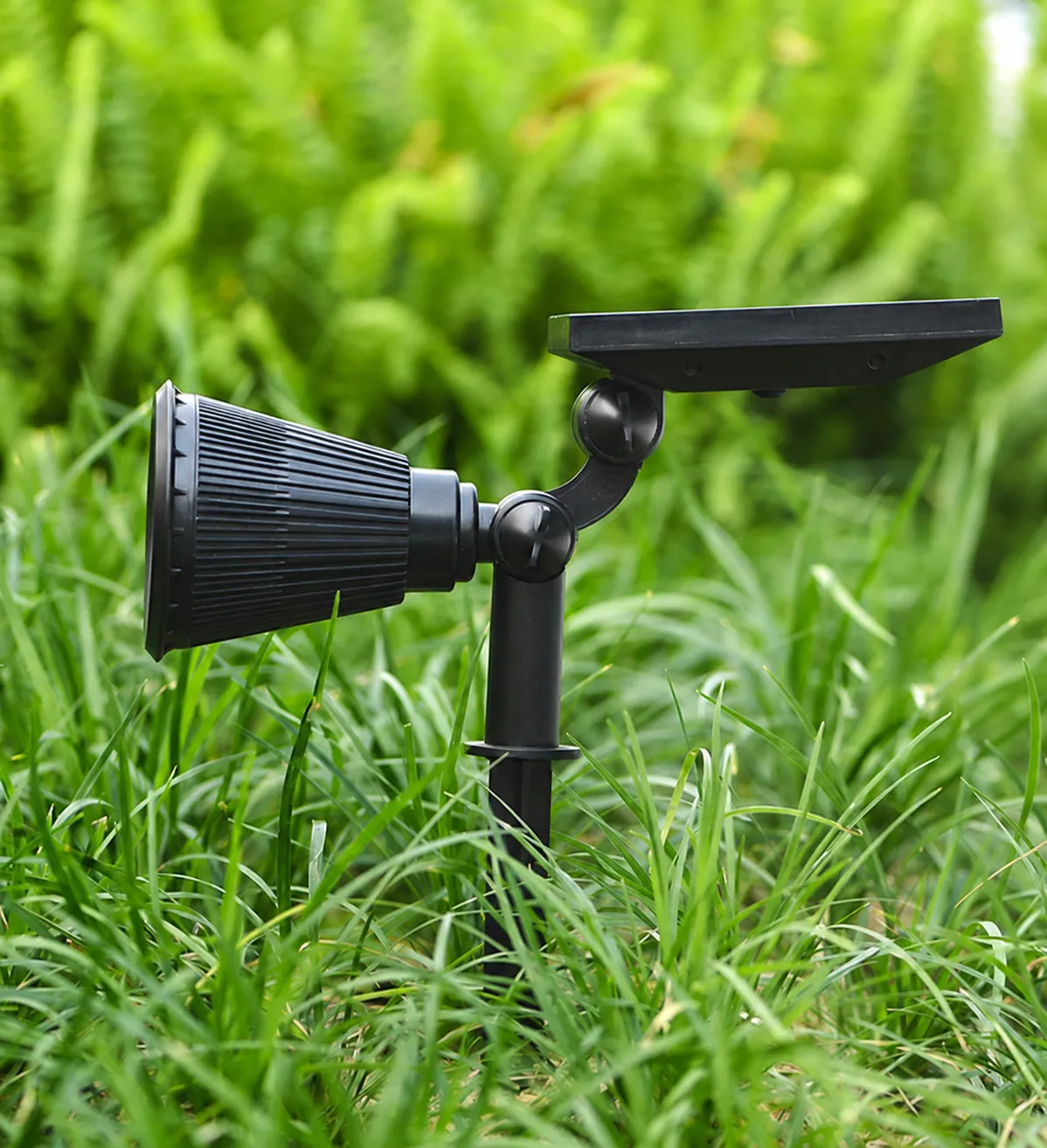 Adjustable Solar Spotlights in use