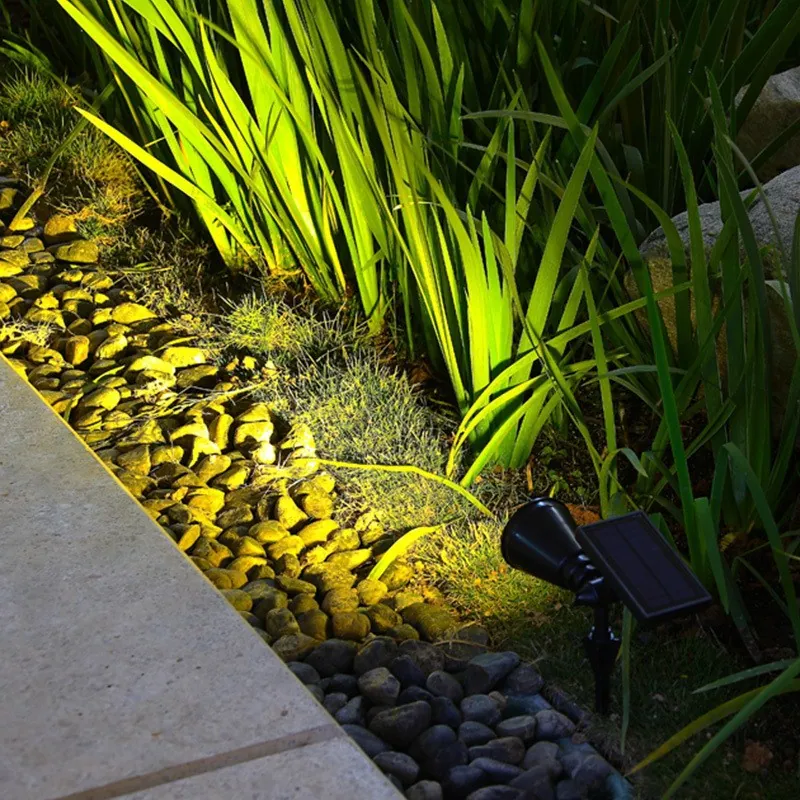 Adjustable Solar Spotlights in use