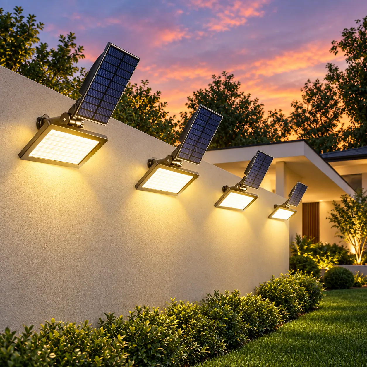 Solar Tree Uplights in use