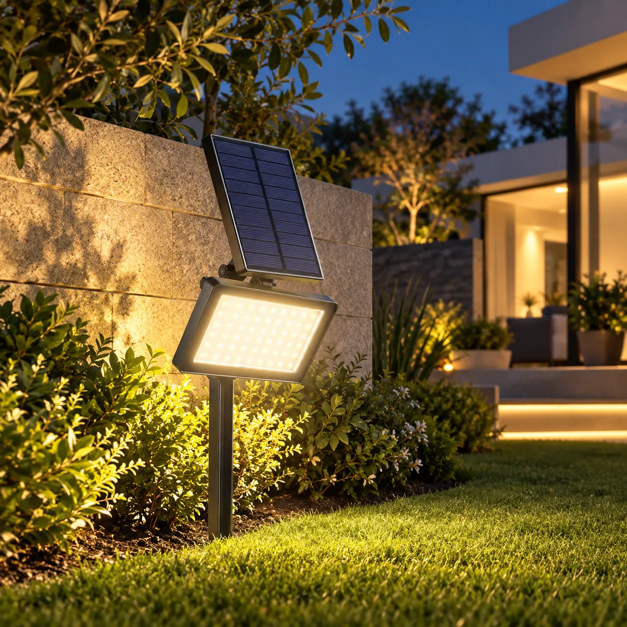 Solar Tree Uplights in use