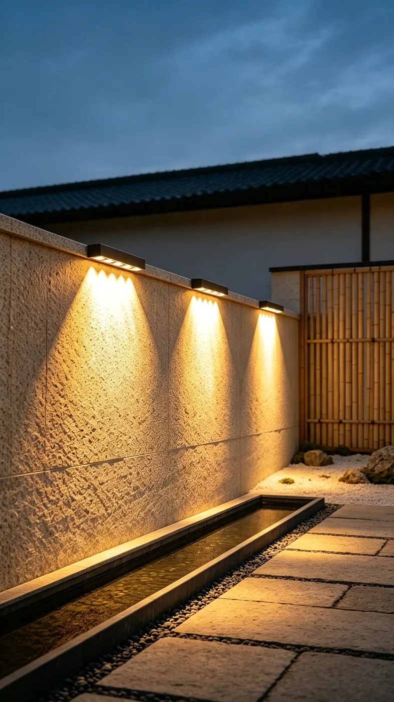 Solar Wall Wash Lights in use