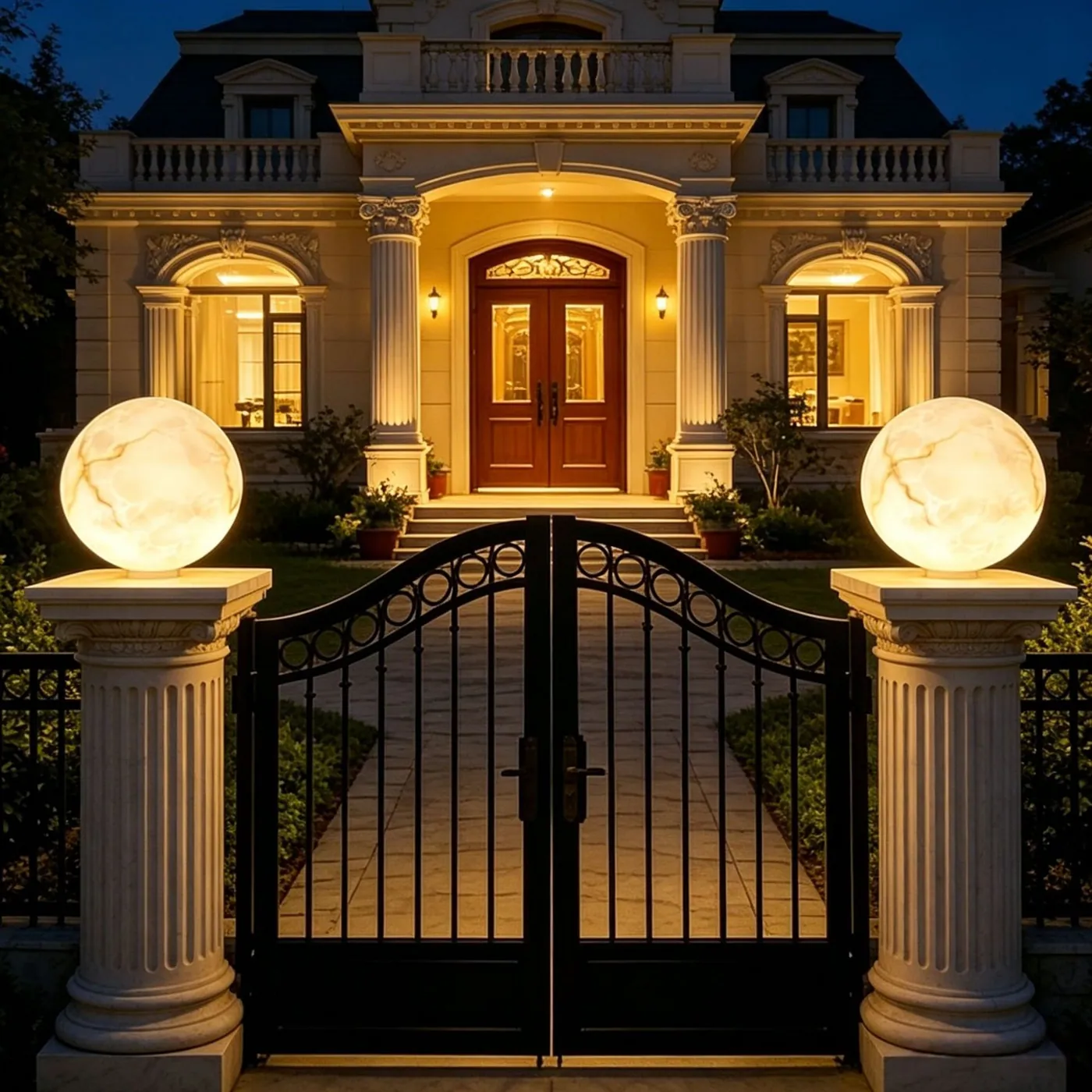 Solar Bollard Lights in use