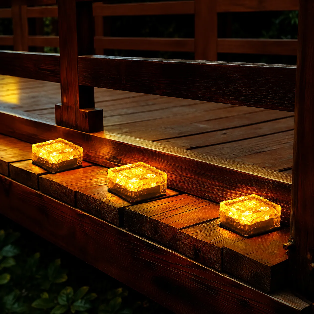 Solar Disk / In-ground Path Light in use