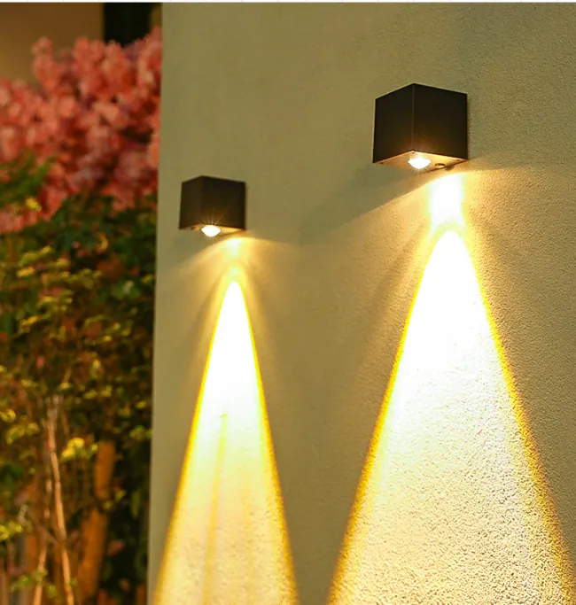 Solar Outdoor Wall Lights in use