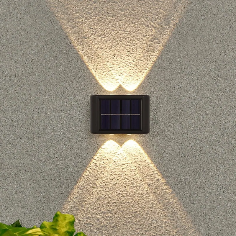 Solar Up & Down Wall Lights in use