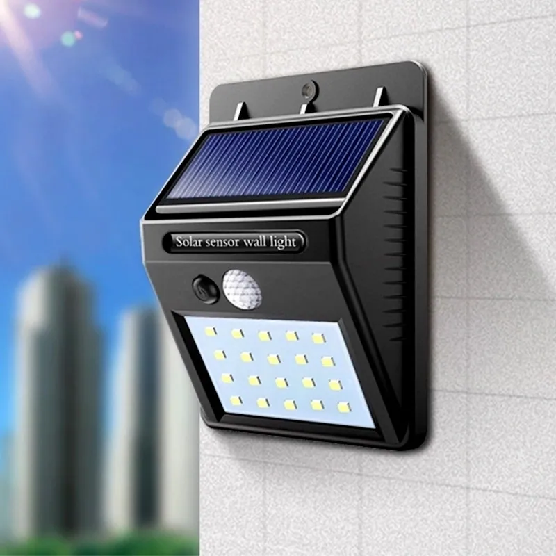 Solar Motion Sensor Wall Lights in use