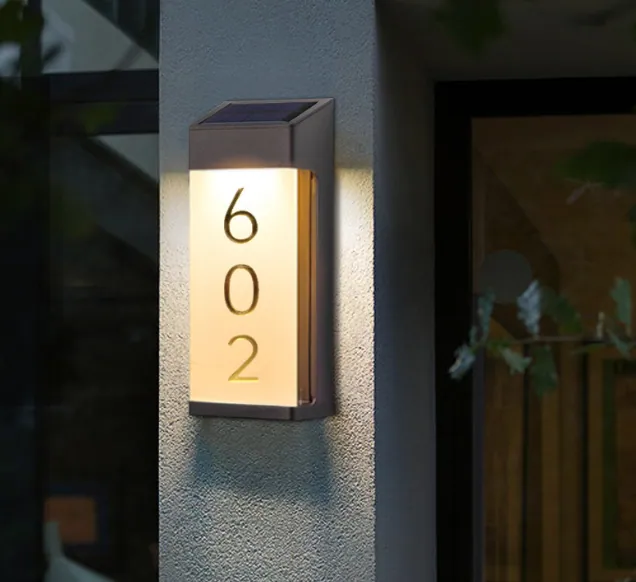 Solar House Number Lights in use